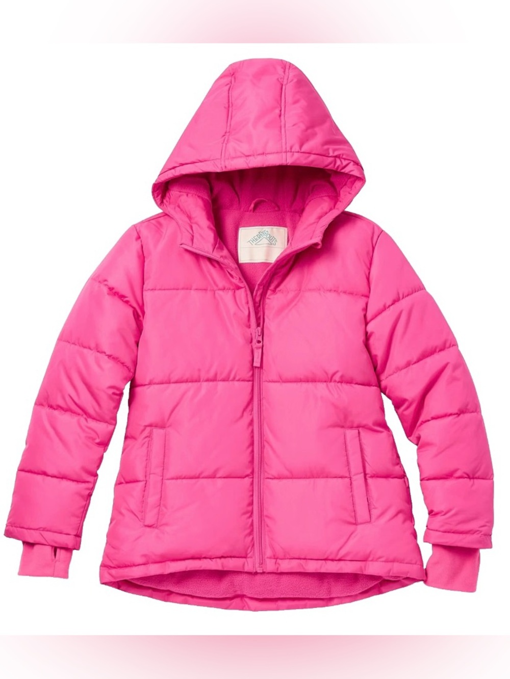 NEW! ThereAbouts Coat Youth Girls Size XL Pink Jacket Hooded Fleece Lined